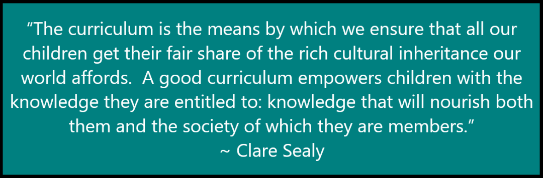 Clare Sealy curriculum quote